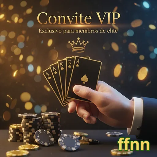 Convite VIP da FFNN com design de cartas, ideal para eventos especiais.