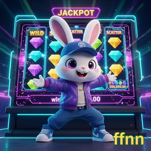 Ilustração do coelho da sorte do FFNN, simbolizando grandes prêmios e diversão.