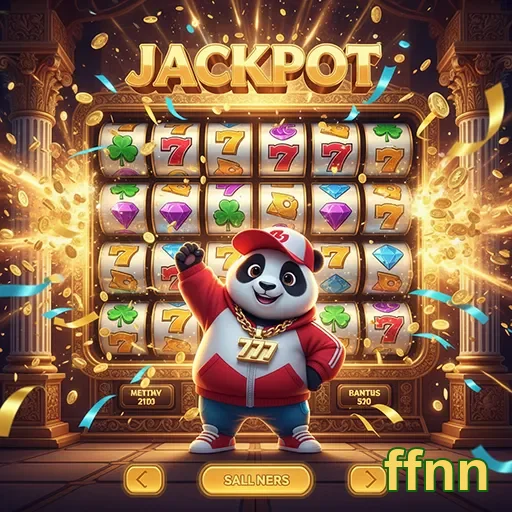 Imagem de slots do jogo Jackpot Panda no site ffnn, com desenhos vibrantes de pandas e jackpots.